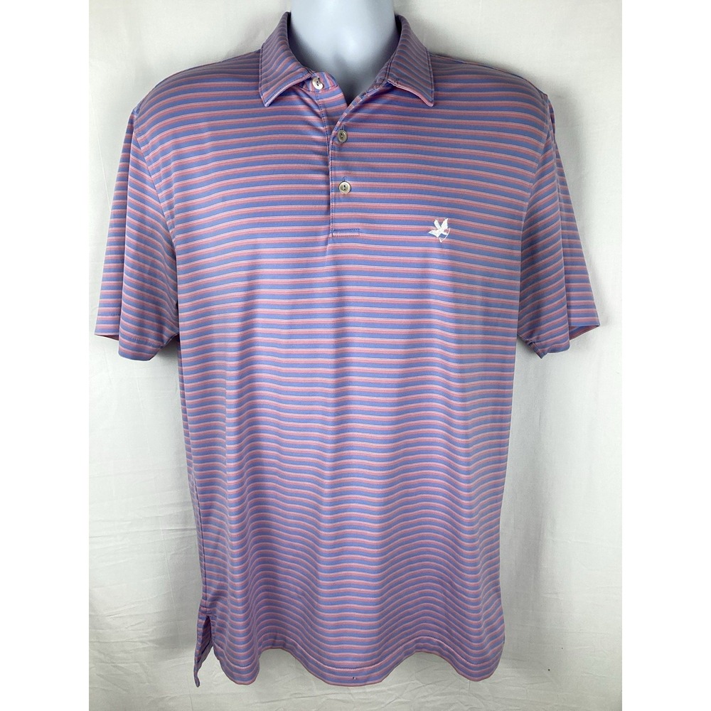 PETER MILLAR Summer Comfort Stripe Short Sleeve Polo Golf Shirt Size Medium